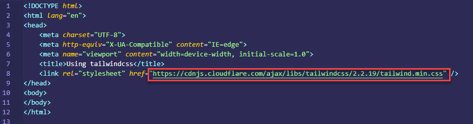 Cài đặt Tailwind CSS sử dụng link CDN