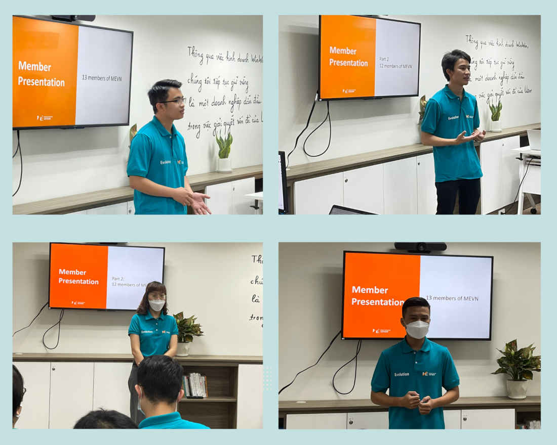 Các member đang thuyết trình