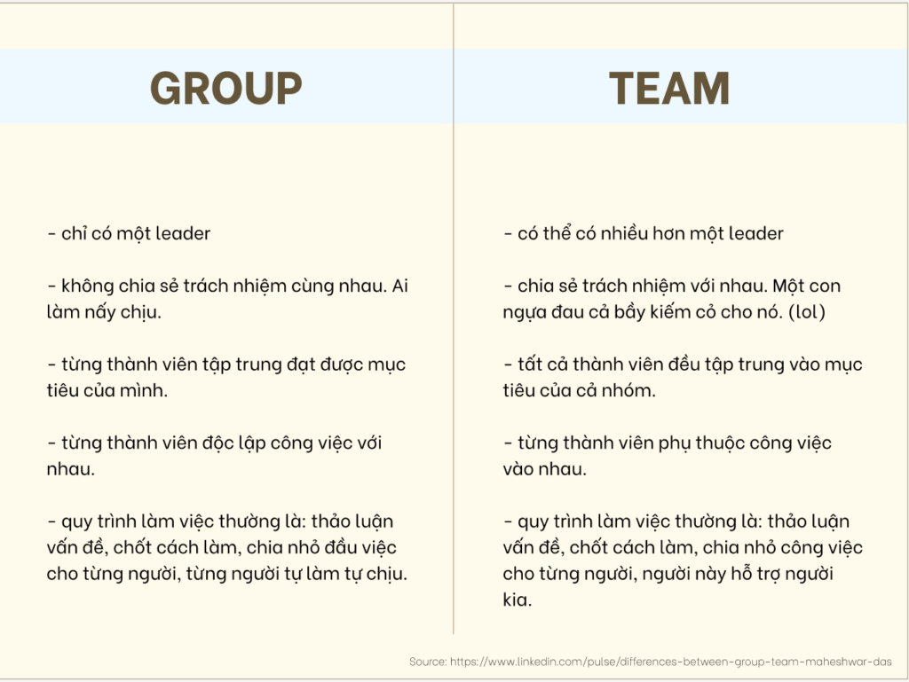 Group and team